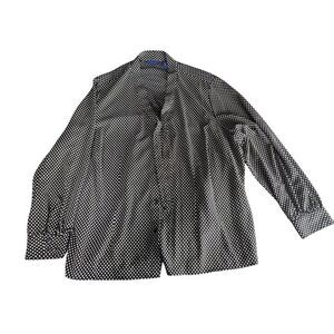 Karen Scott Polkadot Blouse Women Sz 3XL Long Sleeve Plus Size Everyday Workwear